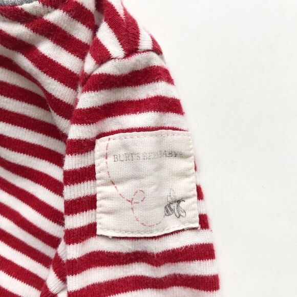 Burts Bees Baby stripe footed pyjamas VGUC 3-6 months - Picture 4 of 6